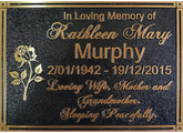 Brass Memorial Plaques: Custom Sizes & black Finishes